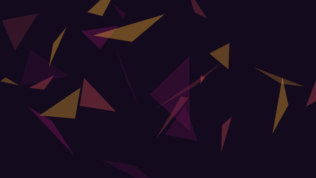 Abstract dark background with floating geometric triangle shapes and light
