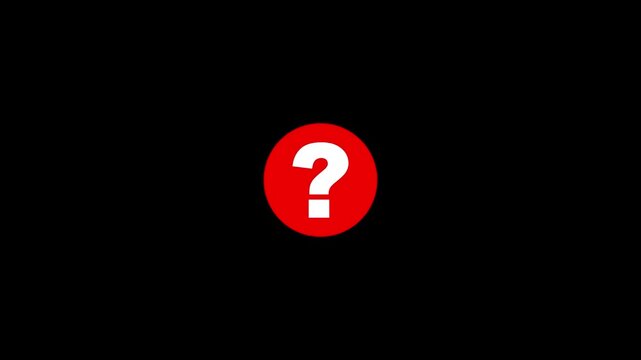 Bright Green Circle With White Question Mark Icon On Black Background For 4K Video Quiz Animations, Help Graphics, And FAQ Interface Design Visual Concept Overlays.