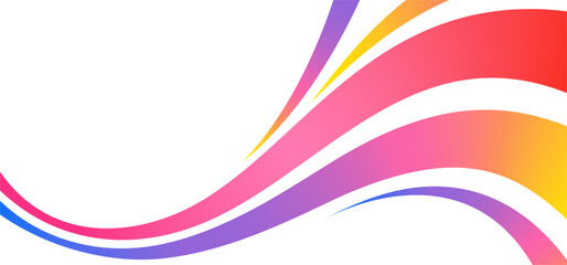 Plakat Wave Color Ribbon Background. Abstract Dynamic Gradient Lines Vector Pattern. Rainbow Color Dynamic Lines Holi Graphic Design.