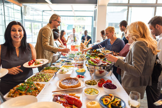 Vibrant buffet gathering celebration photo