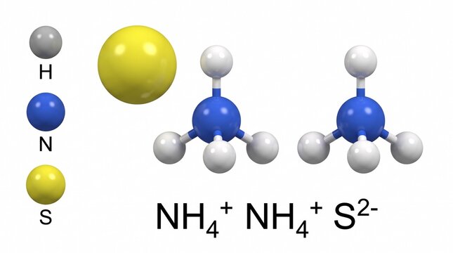 Ammonium Sulfide Chemical Molecular Structure Illustration