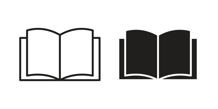 open book icon minimal graphic kit