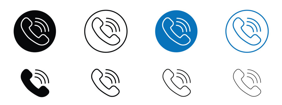 Phone call icon solid symbols collection