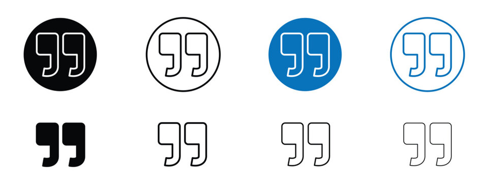 Quote right icon solid symbols collection