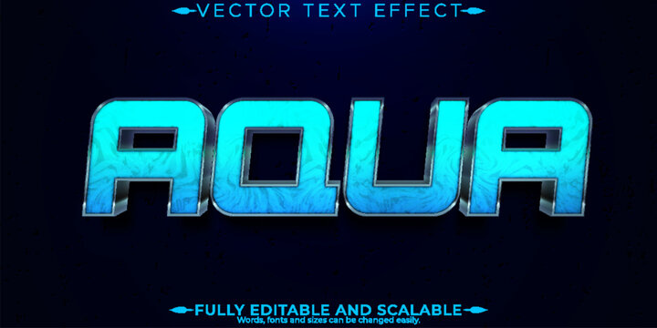 Aqua text effect, editable water and blue text style