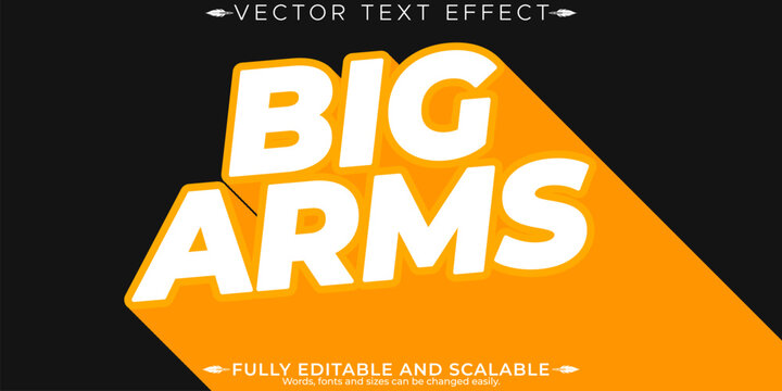 Big arms text effect, editable bodybuilding and gym text style