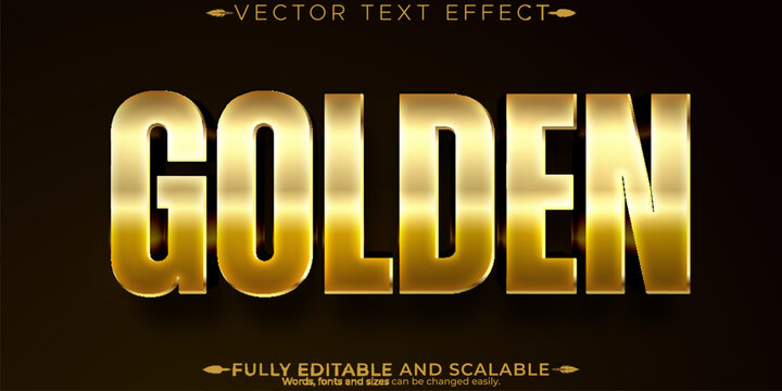 Metallic gold text effect, editable shiny and elegant text style