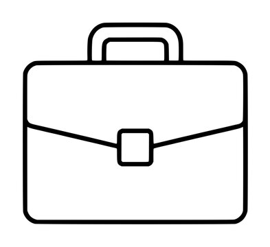 Professional Briefcase Vector Icon - Hand-Drawn Line Art Illustration for Business and Work Concepts