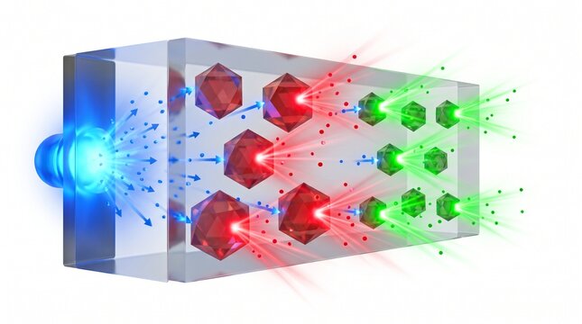 3D Optical Diagram of Quantum Dots Emitting Pure Colors