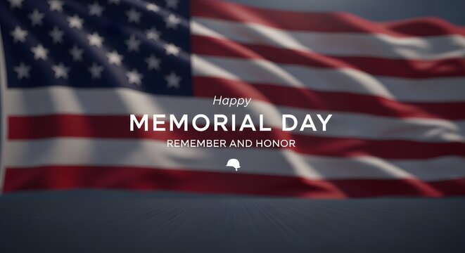 Memorial Day greeting with American flag