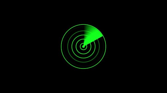 Animation on the moving navigation radar screen. Signal transmitted Sonar radar.