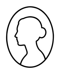 Female Profile Portrait Silhouette Vector Icon - Elegant Line Art Head Illustration for User Avatar Design © FaizanAhmad