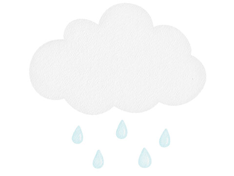 Watercolor Cute Rain Coud Illustration 