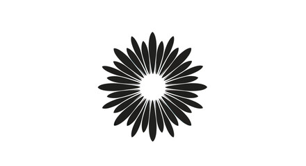 Obraz premium Minimalist black starburst silhouette icon.