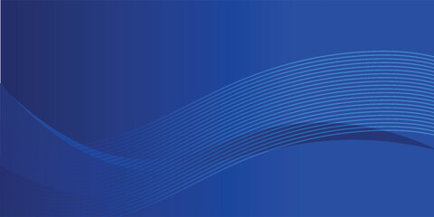 Obraz premium Clean abstract blue wave banner template for business presentation layout, vector, illustrator.