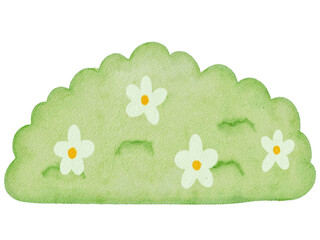 Obraz premium Watercolor Cute Grass Illustration 
