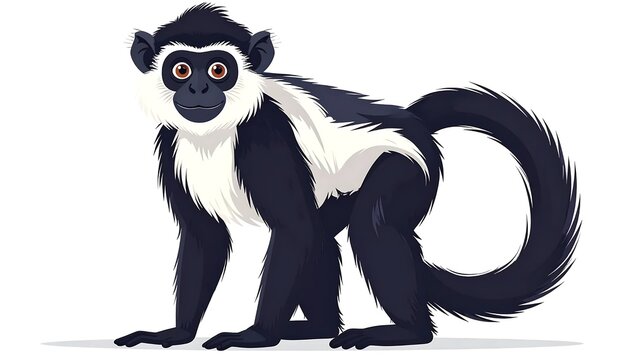 Black and white cartoon panda bear dancing.