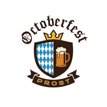 Octoberfest clipart logo emblem for the greatest beer festival. Suitable for prints, merchandise, or logo design.