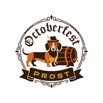 Octoberfest clipart logo emblem for the greatest beer festival. Suitable for prints, merchandise, or logo design.