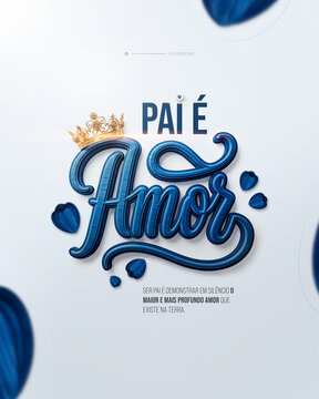 Feliz Dia dos Pais Post Card M&ecirc;s de Agosto Amor de Pai Flyer Social Media