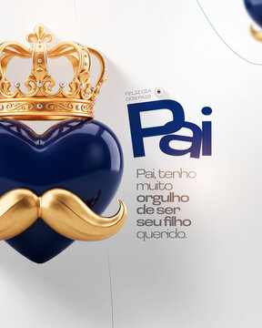 Feliz Dia dos Pais Post Card M&ecirc;s de Agosto Amor de Pai Flyer Social Media