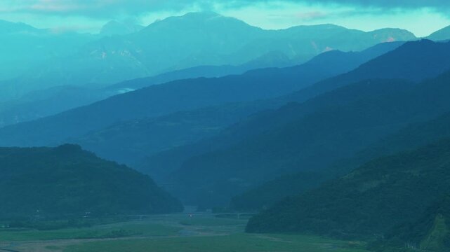 Aerial view of Layers of mountain
