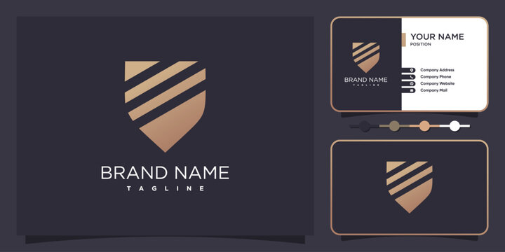 Shield design illustration with modern clean style