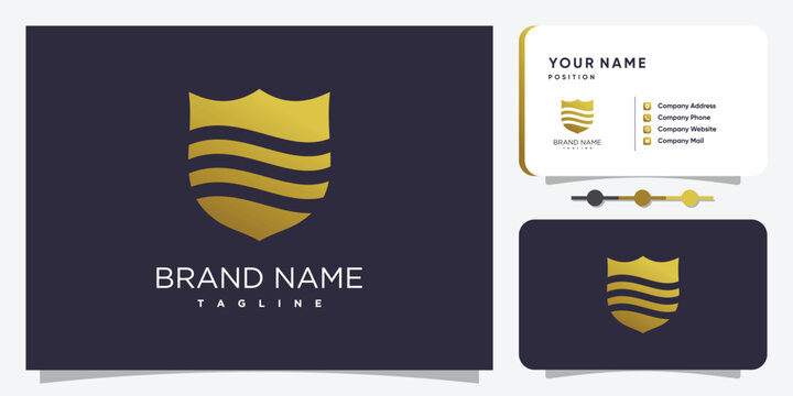 Shield design illustration with modern clean style
