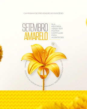 Setembro Amarelo Campanha Social Media Flyer Feed Post Card