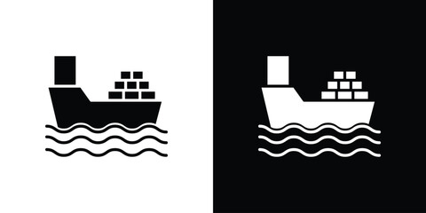 Cargo ship icon simple symbol collection © arif