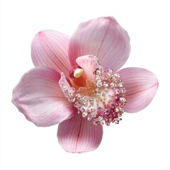 Fototapeta na wymiar Elegant pink jeweled orchid bloom.