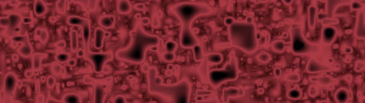 Abstract red organic fluid cells motion background with flowing biological shapes and dark morphing blobs.