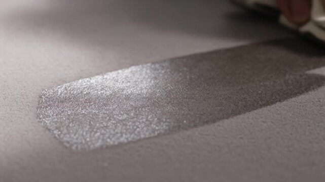 Close-up view of a soft cloth buffing a suede surface, highlighting its texture and developing a subtle sheen.