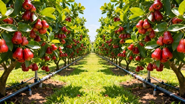 Commercial Wax Apple Plantation with Sustainable Fruit Farming