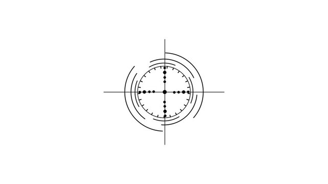 Animated HUD invigoration element virtual crouching target.