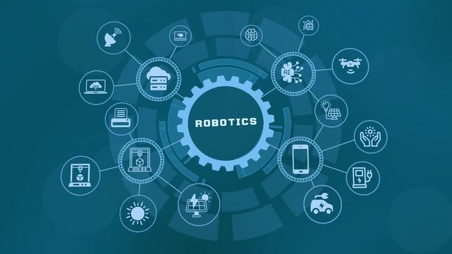Advanced robotics tech banner showcasing smart automation, mechanical engineering systems, and artificial intelligence connectivity.