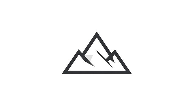 Black geometric triangle with intersecting lines.
