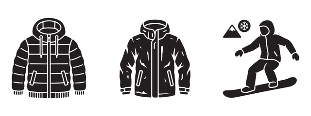Winter sport clothing and snowboarding activity icons with clothing © Qureshi
