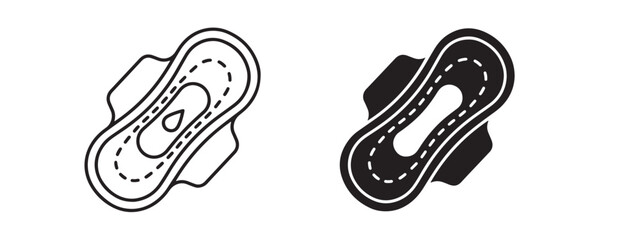 Feminine hygiene sanitary pad icons with feminine care, health care © Qureshi