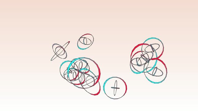Floating 3D Intersecting Wireframe Rings Motion Animation