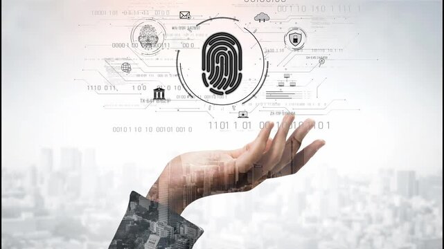 Biometric fingerprint identification and cybersecurity system ensuring secure access, identity verification, cloud data protection, and digital safety Marrow