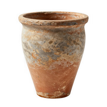 Ancient terracotta pot with earthy texture