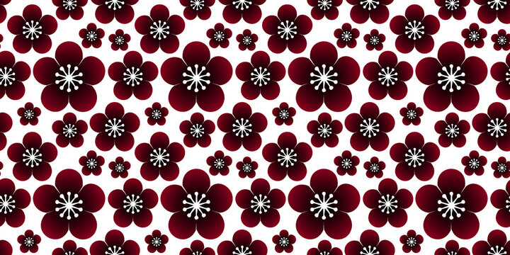 rich maroon plum blossom pattern for festive season