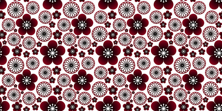 dark red plum blossom pattern for winter celebration