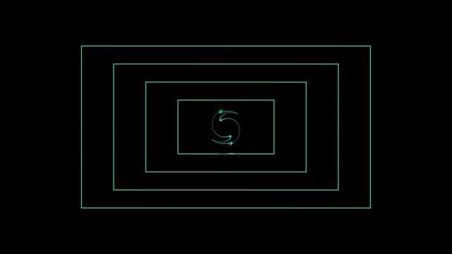 Abstract background with neon rectangles. Seamless loop
