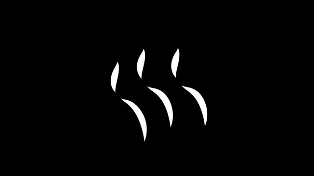 Rising white gas, haze, smoke stream, aromatic vapor in cartoon style. Looping 2nd animation vex elements. Motion graphic for game isolated on black and chroma key background.
