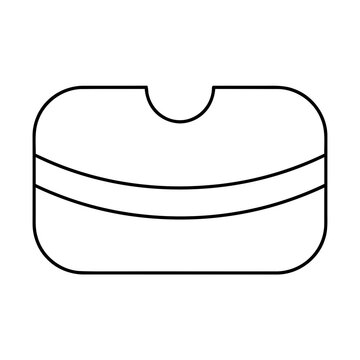Simple Outline of a Rectangular Object with Curved Top