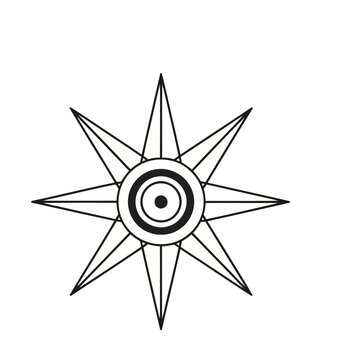 Abstract Starburst with Concentric Circles