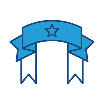Blue ribbon with star icon