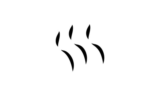 Rising white gas, haze, smoke stream, aromatic vapor in cartoon style. Looping 2nd animation vex elements. Motion graphic for game isolated on black and chroma key background.